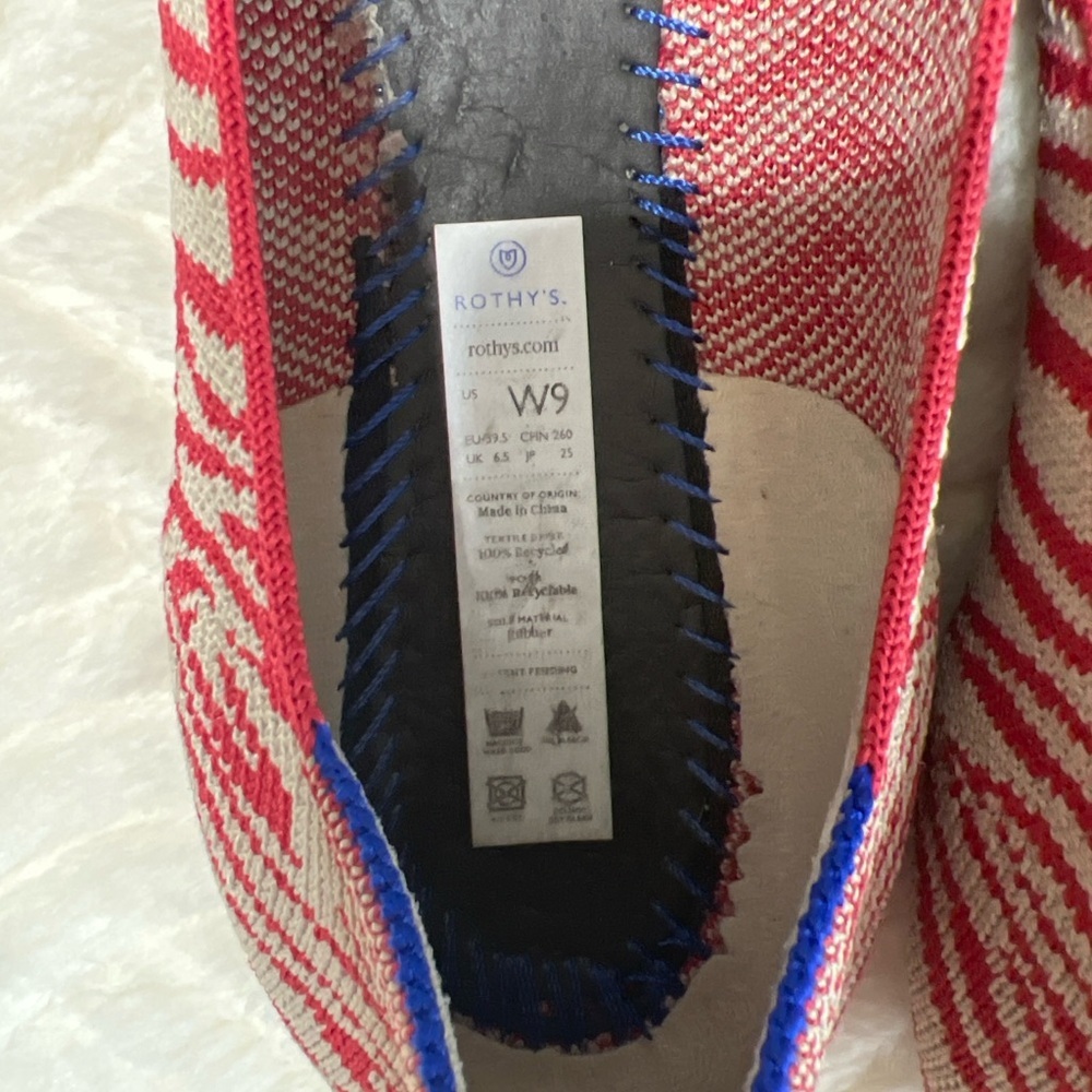 Rothy’s The Flat Red Zebra Print Knit Flats Women’s Size 9 EUC Washable - Picture 3 of 11
